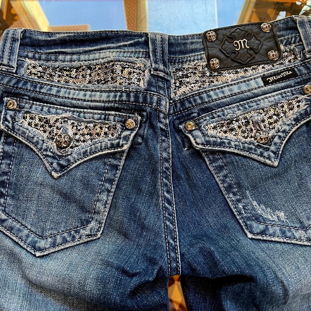 Miss Me Mid Wash Blue Bermuda Shorts  28/ 12 1/4